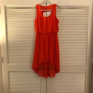 Elegant Orange Sleeveless Dress